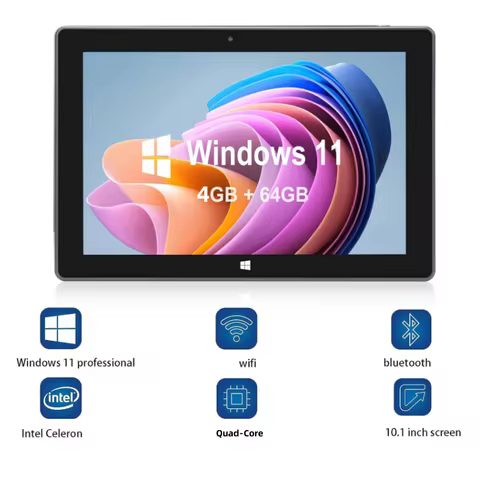 1920 x 1200 IPS Resolution 10.1" Windows 11 Tablet PC Intel N3350 4GB RAM 64GB ROM Quad Core Dual Ca