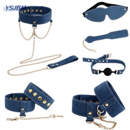 6 Piece Cowboy  Sets with Slave BDSM Handcuffs Ankle Cuffs Exotic y Accessories for Couples Binding Blindfold