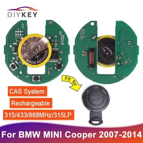 DIYKEY CAS System Smart Remote Board For BMW MINI Cooper 2007-2014 315MHz 433MHz 868MHz 315LP Rechar