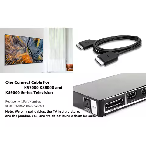 Brand New 2M/6.5Ft One Connect Cable BN39-02209A BN39-02209B for TV UN49KS8000FXZA UN49KS8000FXZC UN