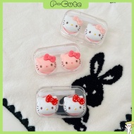 P-CUTE โปร่งใส กล่องใส่คอนแทคเลนส์ Hello Kitty ซานริโอ แบบพกพา กล่องใส่คอนแทคเลนส์ ใหม่ กล่องดูแลดวง