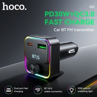 Hoco E81ทรานสมิตเตอร์ FM และเครื่องรับสัญญาณบลูทูธไร้สาย QC3.0 30W + อะแดปเตอร์วิทยุ FM และตัวรับสัญ