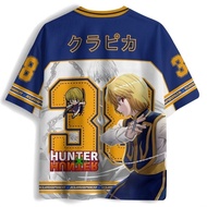 Hunter X Hunter Kurapika 3D Print Mesh Jersey Y2K V Neck Short Sleeve Tshirt Men Women Anime Streetw
