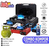 2-In-1 Portable Stove PLUS Portable Gas 1-Burner Portable Gas Stove/