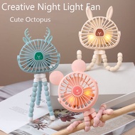 Cute Cartoons Octopus Portable USB Fans Handheld Baby Stroller Bracket Silent Fan Mini Stand Fans