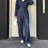 FINCLO - Pocket Pants | Long Denim Pants Denim On Denim