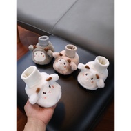 Baby Fur Shoes Winter Warm Cotton Shoes Newborn Shoes Socks Men Women Baby Anti-drop Soft-soled Fron
