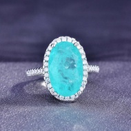 Nhẫn đính hôn Nhẫn đá quý Paraiba 8 Carat Nhẫn Trứng ngỗng lớn Châu Âu và Mỹ