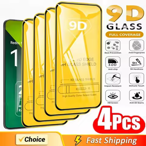 1-4Pcs 9D Screen Protector Tempered Glass For Xiaomi Redmi Note 11 Pro 5G 12S 5 4 Plus POCO C61 C55 