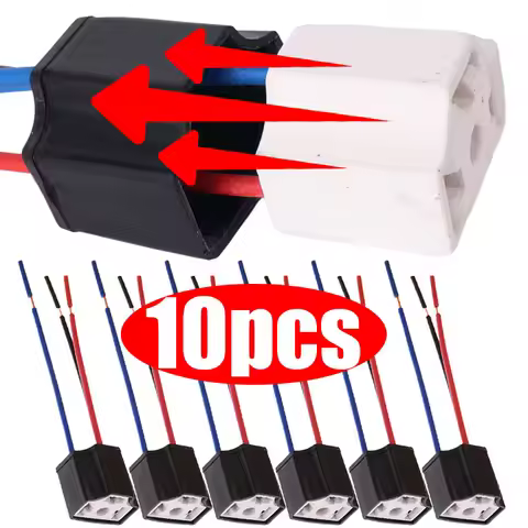 Auto Bulb Sockets 3-Hole Ceramic Wire Connectors Headlight Bulb Beam Sockets Plugs Car Headlight Acc
