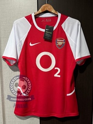 New!! เสื้อฟุตบอลย้อนยุค Arsenal ปี 2002/2003 Home เกรด Retro อัดชื่อ HENRY#14 BERGKAMP#10 ถ่ายจากสินค้าจริง(กล้ารับประกันคุณภาพ)