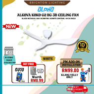 (10 years warranty) ALPHA Alkova KOKO G2 HG DC Motor Ceiling Fan with 3 Blades 12 Speed Remote (4056