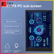 Kitsmall หน้าจอคอมพิวเตอร์3.5in แสดงผลอุณหภูมิจอภาพ IPS แบบเต็มหน้าจอขนาดเล็กสำหรับคอมพิวเตอร์เครื่อ