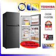 TOSHIBA Origin Inverter 2 -Door Fridge 2-Pintu Peti Sejuk | Cooling Air Wrap Refrigerator | GR-RT-WE-PMY(06)