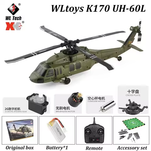 WLtoys K170 RC Helicopter 2.4G 6-Aixs Gyroscope 8 Mins Flight Time Optical Flow Remote Control Helic