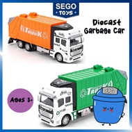 Ready Stock City Vehicle Pull Back Garbage Diecast Truck Toys Gift For Boy Girl | Lori Truck Sampah 