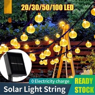 ✨Malaysia Stock✨12M Solar Lights LED Fairy String Lights Solar Crystal Ball Light Waterproof 8 Light