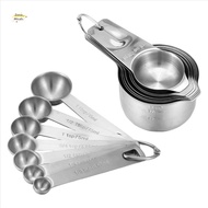 Stainless Steel Measuring Cups and Spoons Set of 14 Pieces,7 Nesting Cups and 7 Stackable Spoons Pro