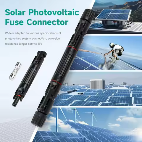 GEYA 1PCS 1000VDC Solar Panel PV Fuses Connector IP67 Waterproof Fuse Holder Inline 10A/15A/20A/30A 
