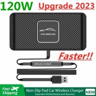 120W Wireless Charger Car Silicone Pad Stand For iPhone 14 13 12 Xiaomi Samsung Huawei Mobile Phone 