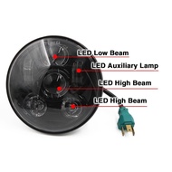 5-3/4" 5.75" LED Headlight  with Halo DRL Compatible with Harley Motorcycle Softail Deuce Custom Spo