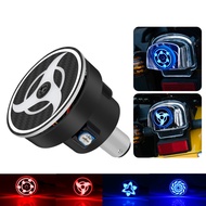 Motorcycle Brake Light Hokage Wheel Eyes Rotating Rainbow Flashing Tail Light Auxiliary Bulb Anime T