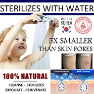 STERILIZES &amp; DEEP CLEANSING Shower Head - Ultrasonic Waves Bursting in Water effectively sterilizes. 100% Natural No Filter Needed