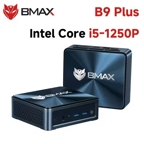 BMAX B9 Plus Mini PC Intel Core i5-1250P LPDDR5 4400MT/s 24GB 512GB NVMe SSD Windows 11 Pro WiFi6 BT