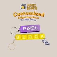 PixelBlock3D TWO SIDED Customized Design Custom Fidget Keys Keyboard Keychain Clicker Keychain