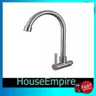 Kitchen Sink Tap Wall Paip Sinki Dapur Bilik Air Tandas Stainless Steel Valve Brass Kitchen Bathroom