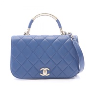 【二手】香奈兒 (Chanel) 絎縫TOP雙肩包 藍色羊皮 (Sheepskin) 絎縫TOP雙肩包 鏈條肩帶