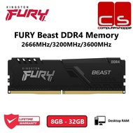 Kingston FURY Beast DDR4 Desktop Gaming Memory RAM - 2666MHz/3200MHz/3600Mhz