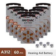 Hearing Aid Batteries A312 312A ZA312 312 PR41 RAYOVAC EXTRA 60 PCS Zinc Air Performance Hearing Aid