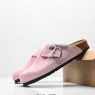 Stussy X Birkenstock Boston Clog suede leather needle buckle non slip slippers Pink