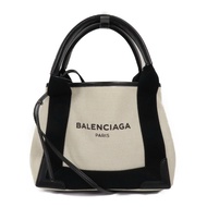 BALENCIAGA 帆布Cabas XS銀扣手挽肩背兩用袋