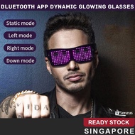 [SG SELLER] App Control Bluetooth Led Party Glasses Customized Languages USB Charge Flashing Eyewear