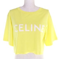 CELINE 2X761671Q 女款圓領短袖T卹，黃色，S碼，義大利製造，100%純棉，印有品牌標誌，成色極佳。