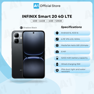 Infinix Smart 20 4G LTE/X6840B (4GB+64GB/128GB) Original Infinix Malaysia Set