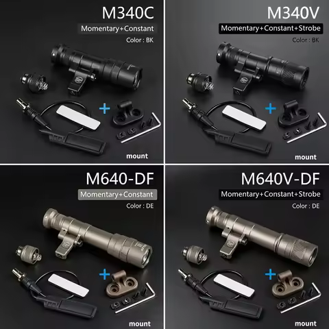Surefire M340 M640 M340V M600-DF SF Flashlight Led Light 20mm Picatinny Rail MK Mount Lamp 1200 Lume