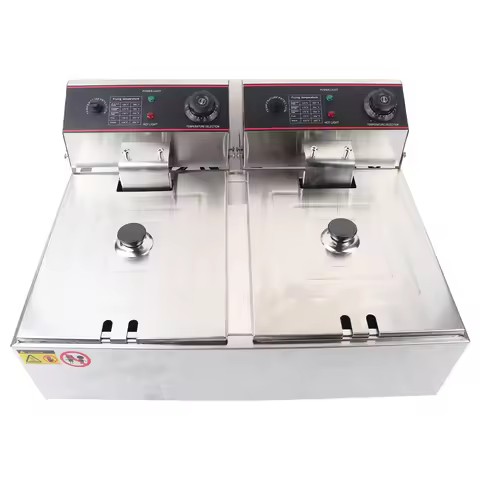 12L Double DeepTank Electric Fryer Stainless Steel Electric Fry Machine Commercial Professional Doub