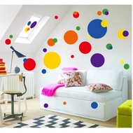 Colorful circle wall sticker bathroom kitchen 7158 decorative removable pvc wall