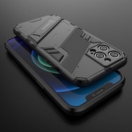 [Woo Fashion Case] พร้อมขาตั้ง Kickstand Armor สำหรับ iPhone 13 12 Pro Max Mini 11เคสกันกระแทกที่วางโทรศัพท์ฝาครอบ PC Coque Fundas Luxury Carcasa