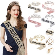 Bling Rhinestone Crystal Crown Tiara Birthday Anniversary Decoration Happy 18 21 30 40 50th Birthday