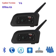 V6 Intercom V6 Plus Motorcycle Bluetooth Helmet Intercom for Moto Riders Talking System Interphone H