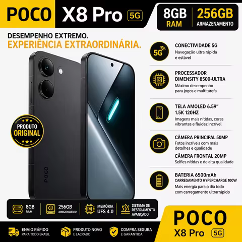 Xiaomi POCO X8 Pro NFC Dual SIM 256GB 8GB RAM 6.59 "50 + 8MP 20MP-Black (Global)