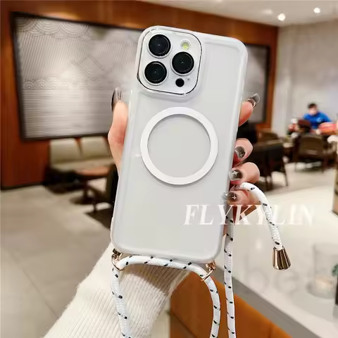 Phone Case For OPPO Reno 14F 14 Pro 12F 13F A17 A5 A9 A54S A53S Long Hanging Rope Magnetic Suction r