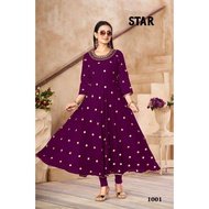 Embroidered Work Georgette Anarkali Gown Causal & Party wear Kurti