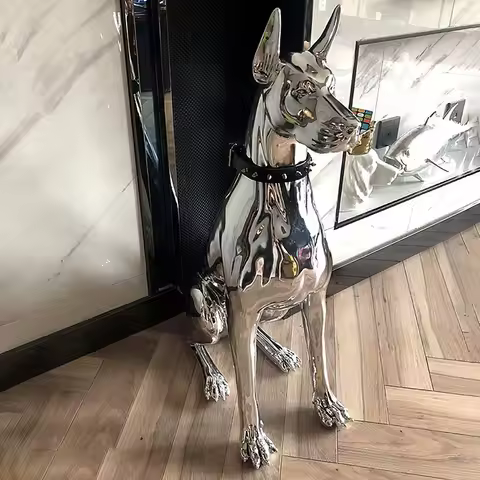 Home Decor Sculpture Doberman Dog Small Size Art Animal Statues Figurine Room Home Decoration Access