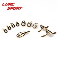LureSport KT KW8 guide MN Top 10pcs Guide set Gold Steel frame sic ring rod guide Rod Building compo