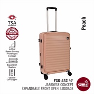 SAMEL 24" FGD 432 JAPANESE CONCEPT EXPANDABLE ANTI-THEFT ZIPPER FRONT OPEN LUGGAGE